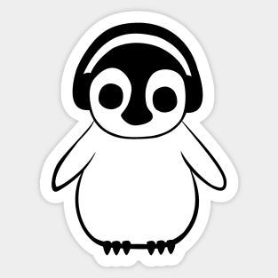 Penguin Listens to Music Sticker